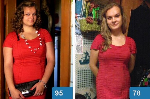 Дівчина до та після схуднення за 4 тижні на дієті Маггі